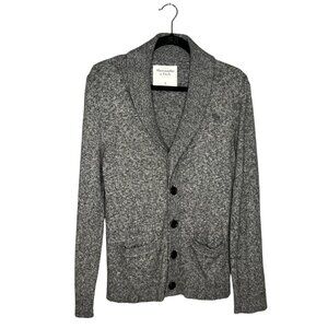 Abercrombie‎ & Fitch Sweater Cardigan Mens Size S Shawl Collar Knit Gray